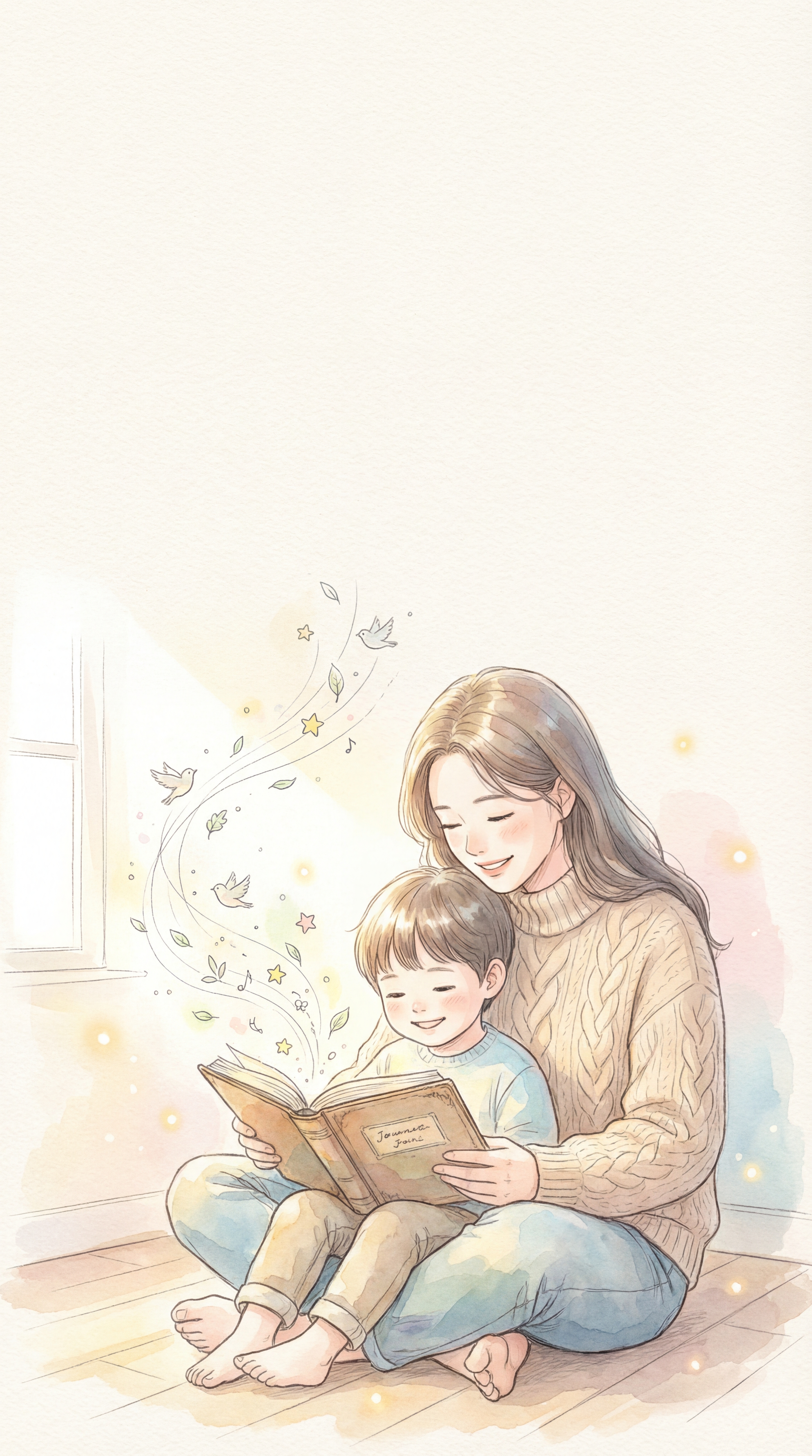 아이에게 동화책을 읽어주는 따뜻한 엄마의 모습